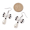 Handmade Glass Seed & Acrylic Beads Bowknot Dangle Earrings EJEW-MZ00298-03-3