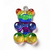 Rainbow Color Translucent Resin Pendants CRES-K010-01A-1