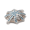 Rack Plating Brass Pave Turquoise Cubic Zirconia Connector Charms KK-K275-12P-2