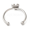 304 Stainless Steel Open Cuff Ring Components STAS-I306-01P-3