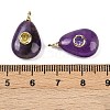 Natural Amethyst Pendants G-H322-01G-01-3