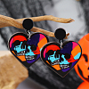 Acrylic Halloween DIY Heart Skull Flame Stud Earrings Collection FU5033-3-1