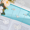 3Pcs 3 Styles Butterfly & Butterfly & Dragonfly Filigree Brass Bookmark with Chains AJEW-SC0002-93P-4
