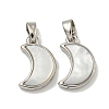Rack Plating Brass Natural White Shell Pendants LS-KK-U025-06P-01-1