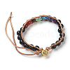 Natural Tiger Eye Cord Beaded Bracelets BJEW-E351-02G-3