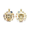 Brass Micro Pave 
Cubic Zirconia Pendants ZIRC-N039-230-2