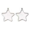 Non-Tarnish 304 Stainless Steel Open Back Bezel Star Pendants STAS-Z040-01P-1