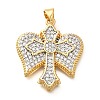 Brass Micro Pave Cubic Zirconia Pendants KK-B128-09G-1