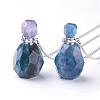 Natural Fluorite Openable Perfume Bottle Pendant Necklaces NJEW-G325-03P-4