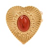 Oval Natural Carnelian Finger Rings RJEW-Q822-21G-03-2