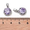 Brass Micro Pave Cubic Zirconia Charms KK-B102-06P-3