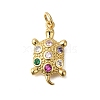 Rack Plating Brass Micro Pave Cubic Zirconia Pendants ZIRC-F142-21G-1