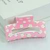 Rectangle with Flower Printed PVC Claw Hair Clips PW23031350955-1