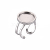 Tarnish Resistant 201 Stainless Steel Cuff Pad Ring Settings STAS-S080-040C-P-1