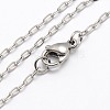 Tarnish Resistant Trendy Unisex 304 Stainless Steel Cable Chain Necklaces X-NJEW-M046-C-02-1