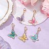 Butterfly Alloy Enamel Pendant Decorations HJEW-JM02705-02-1