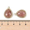 Natural Strawberry Quartz Faceted Teardrop Pendants G-I382-01G-08-3