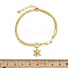 Brass Micro Pave Clear Cubic Zirconia Charm Bracelets BJEW-U020-13G-5