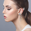 HOBBIESAY 2 Pairs 2 Colors Crystal Rhinestone Butterfly Cuff Earrings EJEW-HY0001-01-6