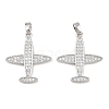 Brass Micro Pave Clear Cubic Zirconia Pendants KK-G549-18E-P-1