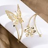 Flower & Butterfly Alloy Arm Cuff Bangles for Girl Women LS-AJEW-A063-01F-G-1