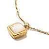 Synthetic Shell Square Pendant Necklace NJEW-G085-10G-2