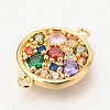 Brass Micro Pave Colorful Cubic Zirconia Pendants ZIRC-O036-56G-3