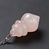 Natural Rose Quartz Pointed Dowsing Pendulums AJEW-B020-04P-07-5