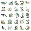 50Pcs Green Animal Series PVC Self-Adhesive Stickers PW-WG07D08-01-3