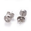 304 Stainless Steel Rhinestone Stud Earrings EJEW-F227-02P-B-2