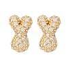 Brass Micro Pave Cubic Zirconia Stud Earrings EJEW-Z091-04G-Y-2