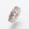 Brass Micro Pave Cubic Zirconia Bead Spacers ZIRC-E143-21P-2