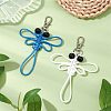 2Pcs Dragonfly Waxed Polyester Pendant Decoration HJEW-JM02665-2