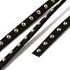 Golden Aluminum Studded Faux Suede Cord LW-D004-01-3