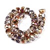 Electroplate Transparent Glass Beads Strands EGLA-N022-04A-D03-2