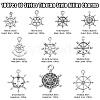 100Pcs 10 Styles Tibetan Style Allloy Pendants TIBEP-CJ0003-07-2