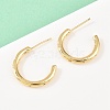 C-Shaped Brass Clear Cubic Zirconia Stud Earrings EJEW-A156-10B-G-1