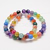 Faceted Natural Agate Beads Strands G-F447-8mm-C08-2