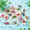 24Pcs 6 Colors Alloy Enamel Connector Charms ENAM-TA0001-58-4