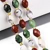 Natural Ruby in Zoisite & Red Jasper & Flower Opal Beads Strands G-T144-21A-01-1