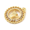 Brass Micro Pave Clear Cubic Zirconia Pendants LS-KK-U007-01G-08-2