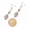 Alloy Hamsa Hand Dangle Earrings EJEW-JE04911-03-4