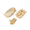 Brass Micro Pave Clear Cubic Zirconia Box Clasps KK-L255-02G-05-2