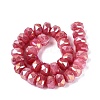 Electroplate Crackle Imitation Jade Glass Beads Strands EGLA-Q135-01A-C11-2