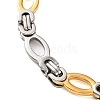 304 Stainless Steel Oval Byzantine Chain Bracelets BJEW-B078-136GP-2