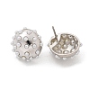 Half Round Brass & ABS Imitation Pearl Stud Earrings EJEW-M077-07P-2