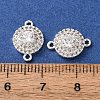 Brass Pave Clear Cubic Zirconia Connector Charms CU-CBAEC99-06S-3