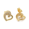 Brass Pave Clear Cubic Zirconia Stud Earrings EJEW-M088-09G-2