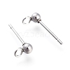 Non-Tarnish 304 Stainless Steel Ball Stud Earring Findings STAS-M274-009-P-2