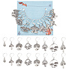 16Pcs 8 Style Mushroom Tibetan Style Alloy Pendant Stitch Markers HJEW-NB00018-1